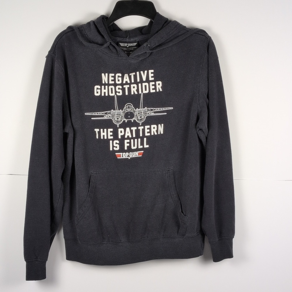 Negative Ghostrider The Pattern Is Full Men's Black Top Gun Pullover Hoodie Sm